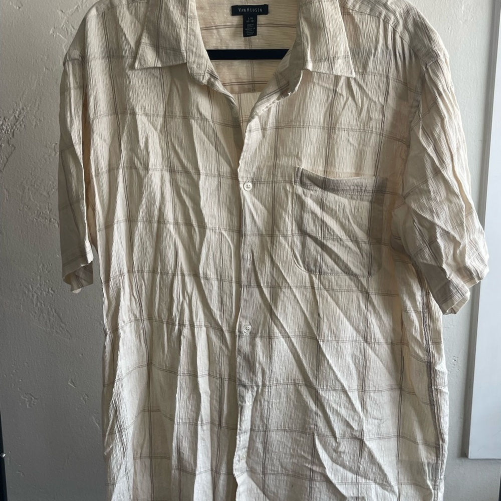 Van Heusen Cream Casual Button Down Shirt